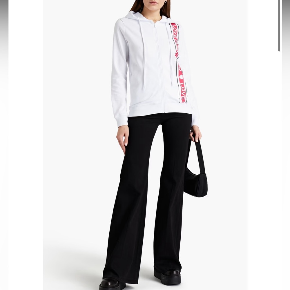 Love Moschino Printed French cotton-terry Hoodie size 4 (small)